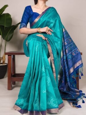 JACQUARD SEMI SILK SAREE