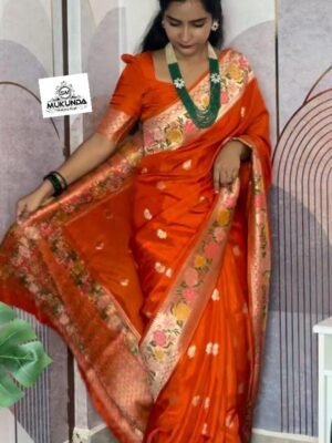 Pure mango silk saree