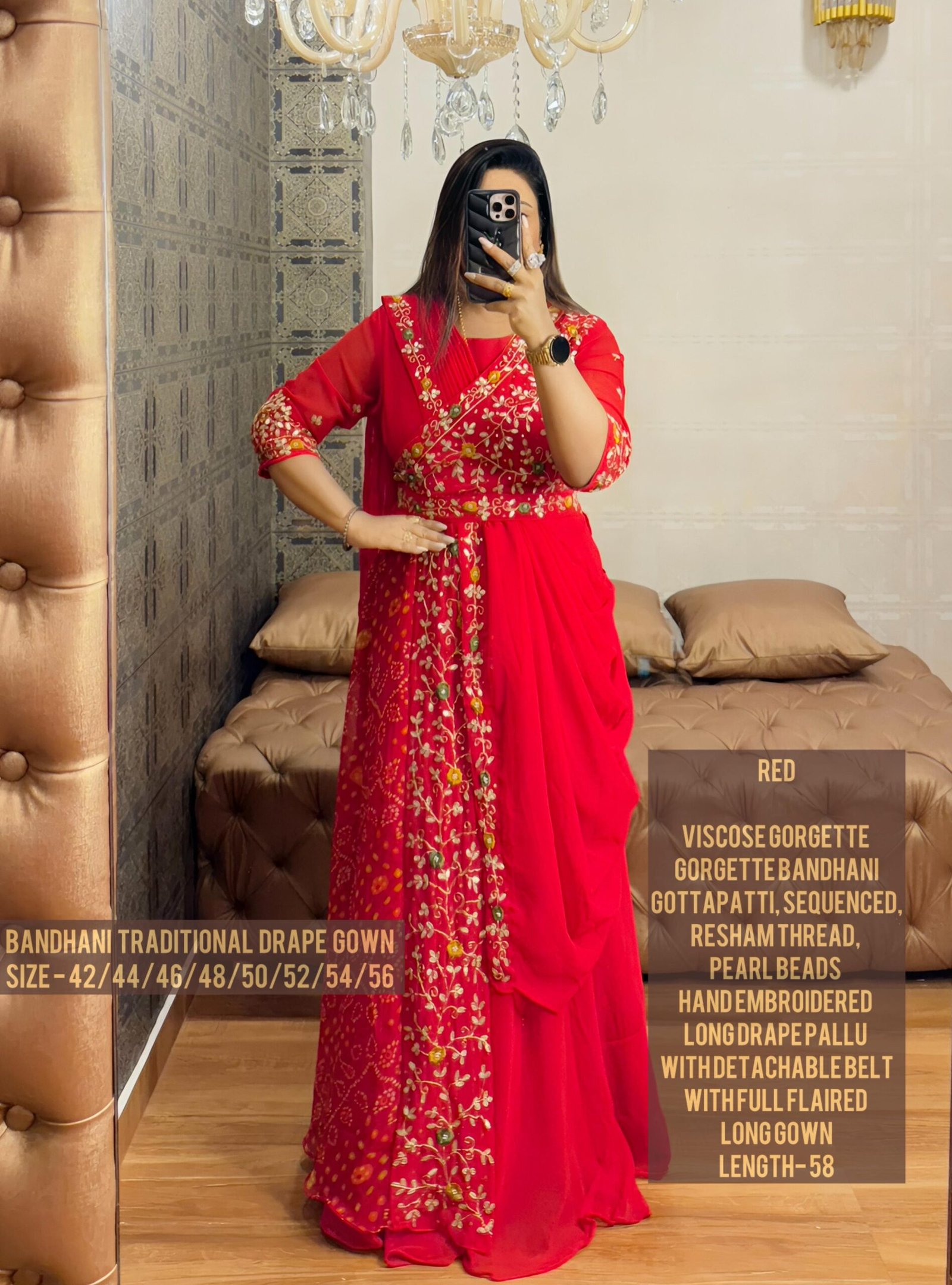 BHANDHINI TRADITIONAL DRAPE GOWN