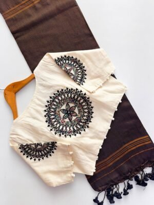 KHADHI COTTON SAREE WITH READYMADE BLOUSE