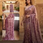Crepe tissue silk saree