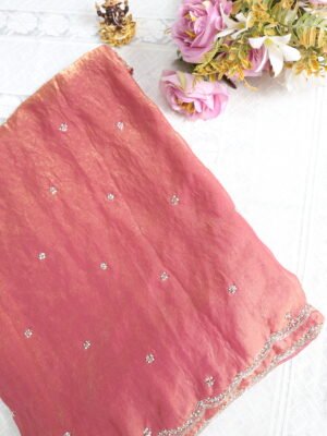 Tissue Chiffon Desiner Saree